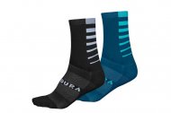 Calze ENDURA Coolmax® Stripe Sock Confezione Doppia - Nero/Blu